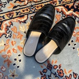 Lord & Taylor faux leather slides